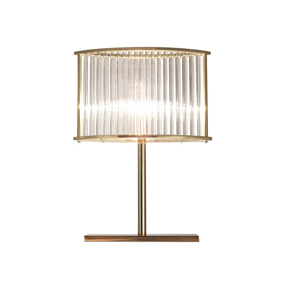 Avano Mid Century Modern Glass Desk Lamp with Gold Iron Base for Living Room Office