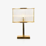 Avano Mid Century Modern Glass Desk Lamp with Gold Iron Base for Living Room Office