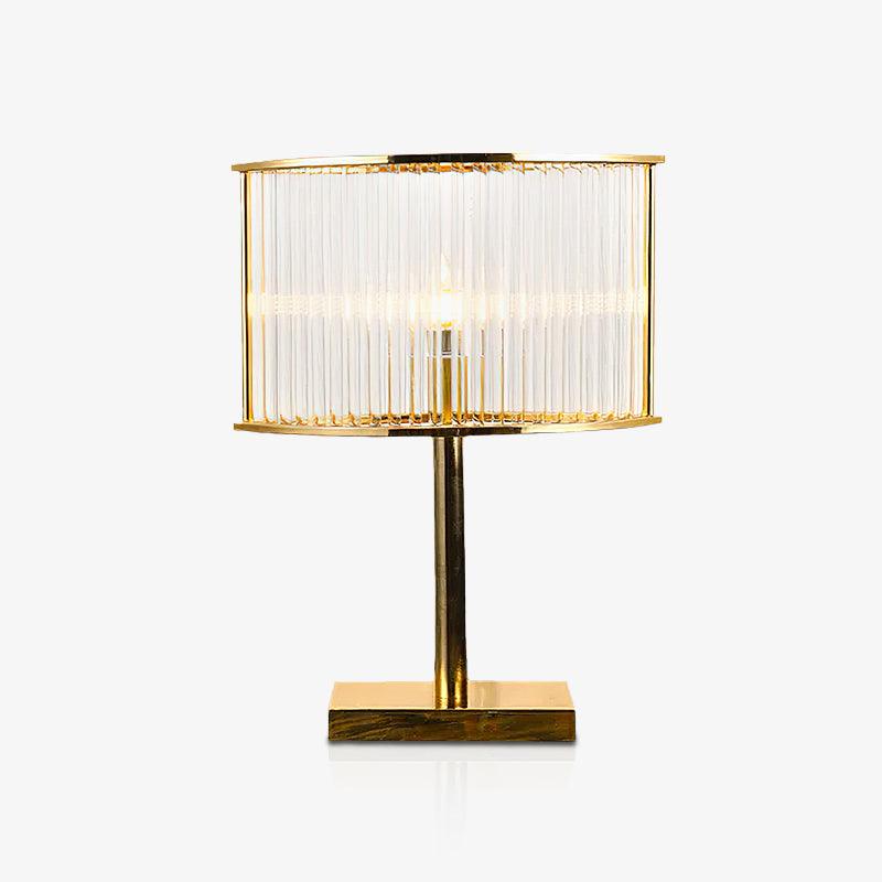 Avano Mid Century Modern Glass Desk Lamp with Gold Iron Base for Living Room Office