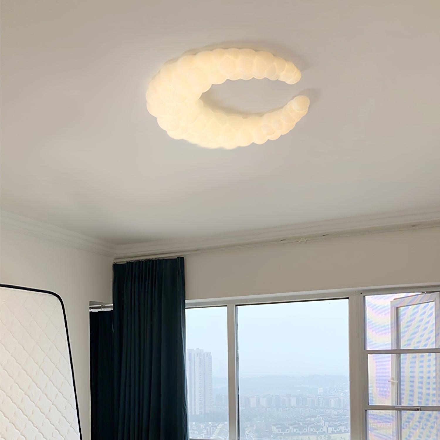 Modern Avir Moon Style LED Ceiling Lamp with Integrated Warm and Cool Light