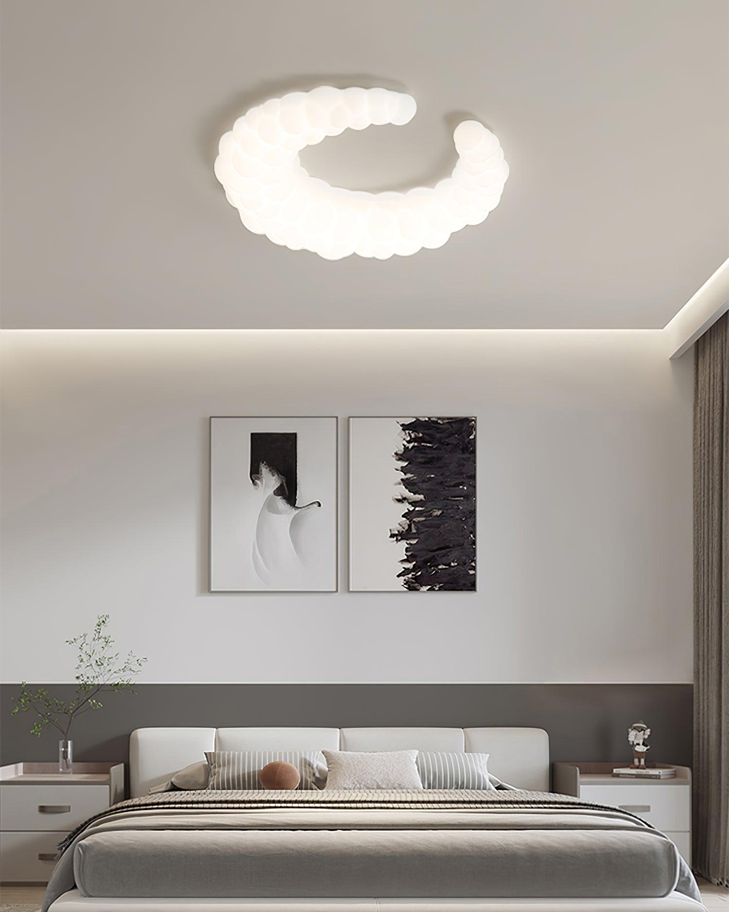 Modern Avir Moon Style LED Ceiling Lamp with Integrated Warm and Cool Light