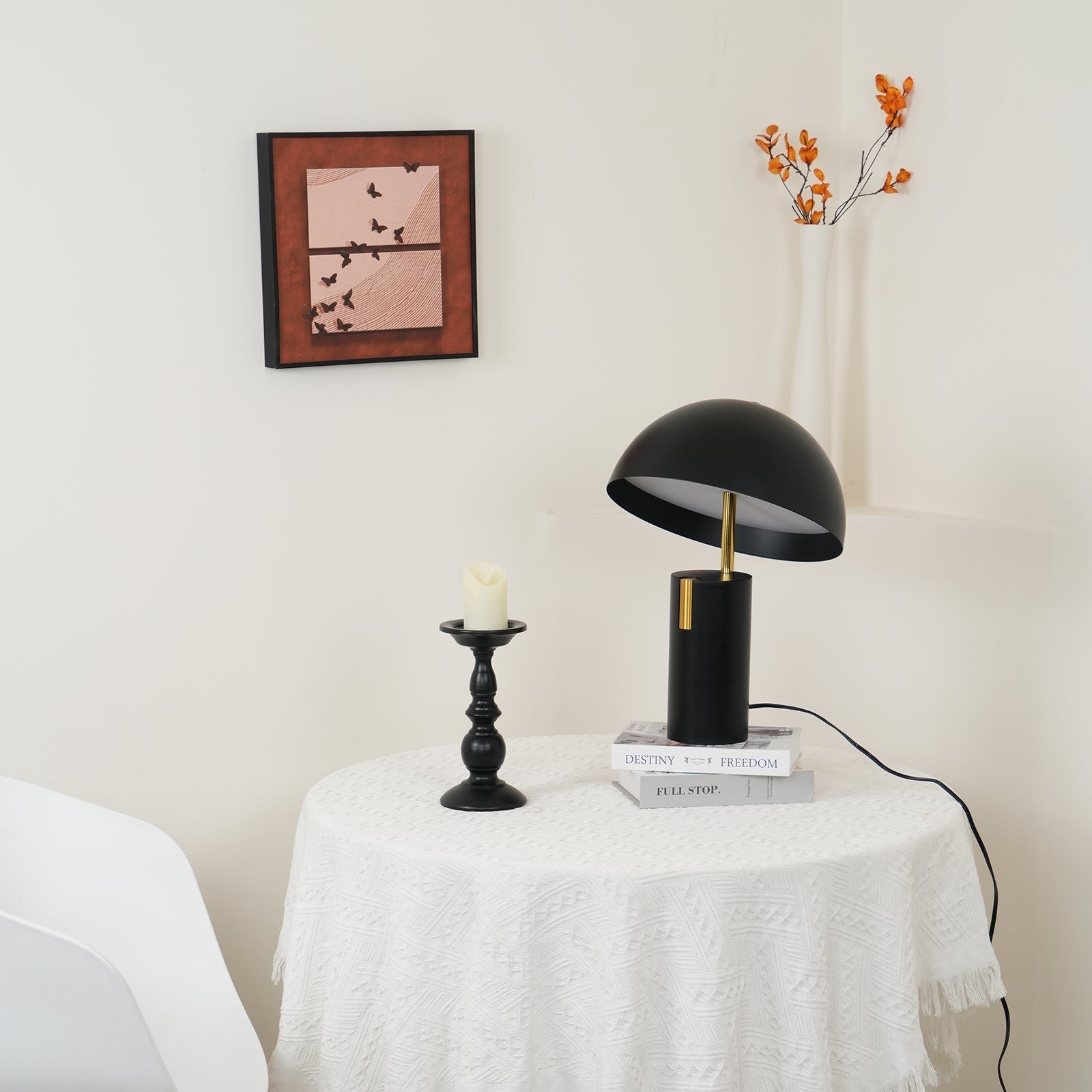 Minimalist Avo LED Table Lamp with Adjustable Tilted Cap and Rotating Cylinder