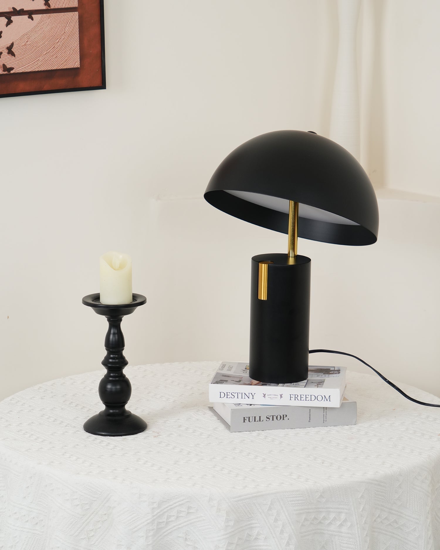 Minimalist Avo LED Table Lamp with Adjustable Tilted Cap and Rotating Cylinder