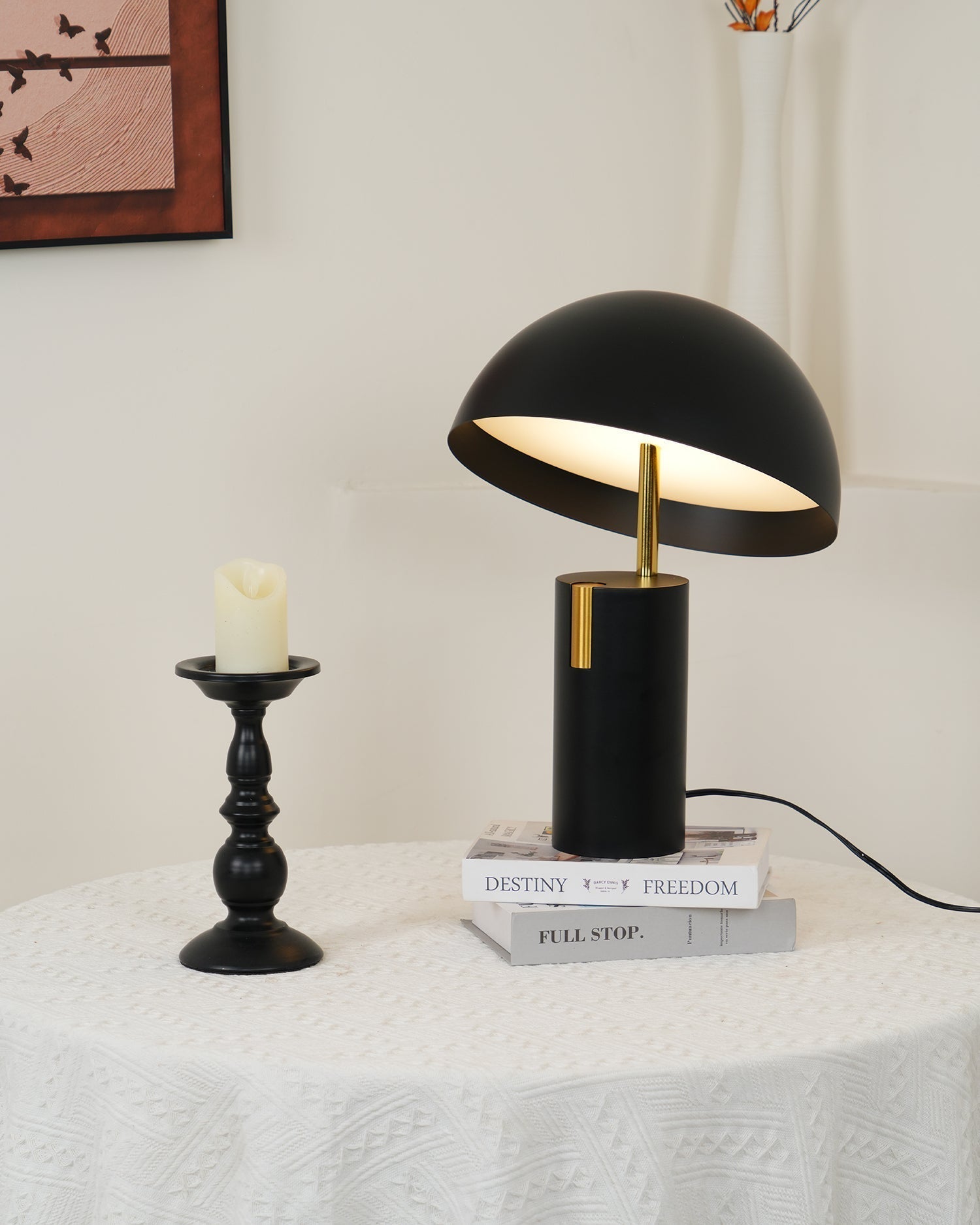 Minimalist Avo LED Table Lamp with Adjustable Tilted Cap and Rotating Cylinder
