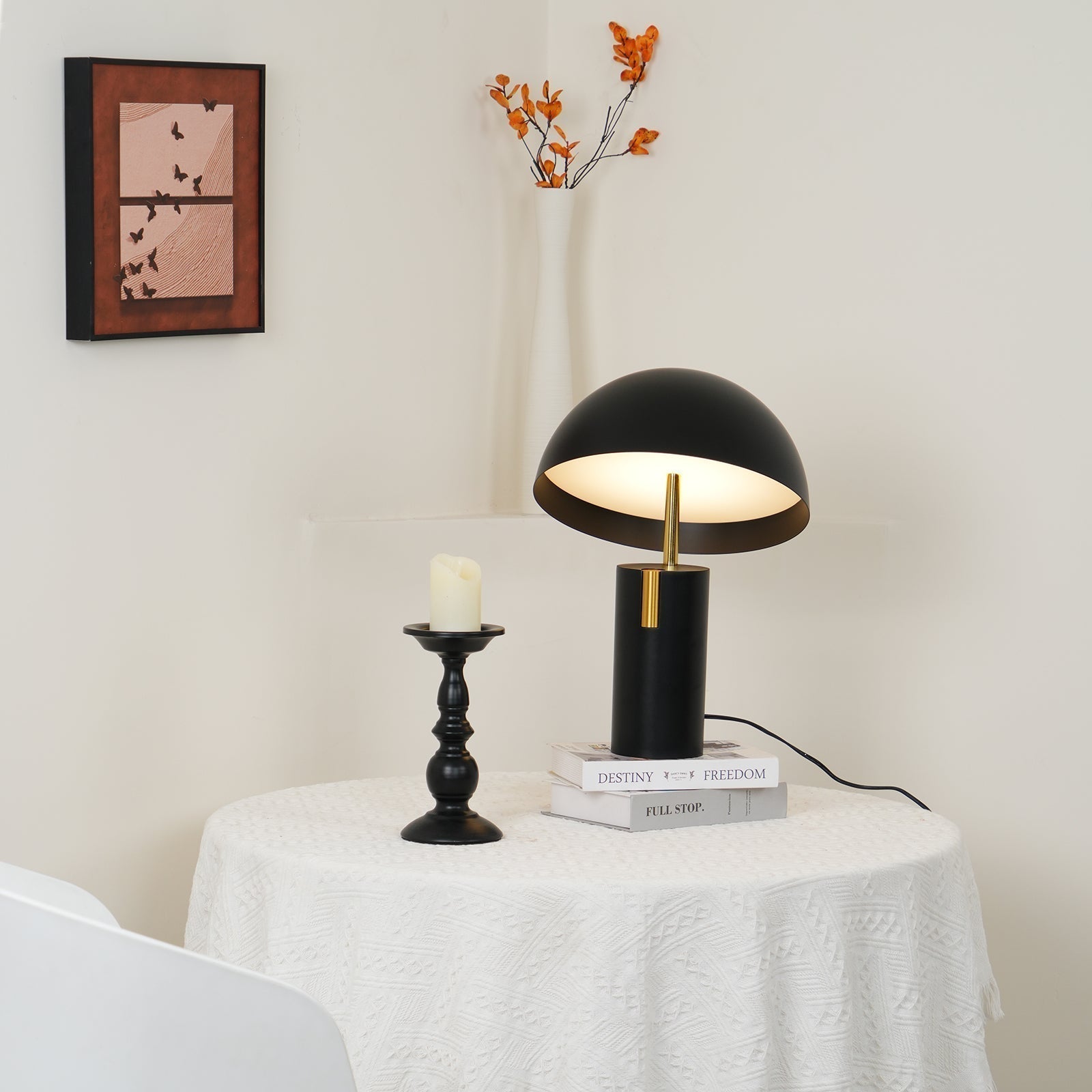 Minimalist Avo LED Table Lamp with Adjustable Tilted Cap and Rotating Cylinder