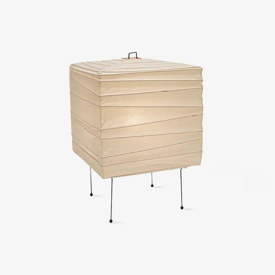 Ayla Cube Rice Paper Table Lamp Minimalist Japanese Style Desk Light for Bedroom