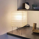 Ayla Cube Rice Paper Table Lamp Minimalist Japanese Style Desk Light for Bedroom