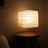 Ayla Cube Rice Paper Table Lamp Minimalist Japanese Style Desk Light for Bedroom