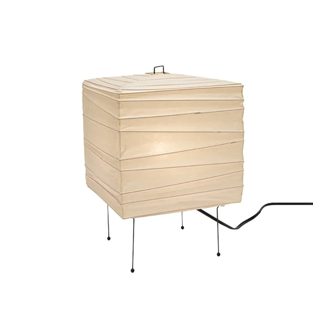 Ayla Cube Rice Paper Table Lamp Minimalist Japanese Style Desk Light for Bedroom