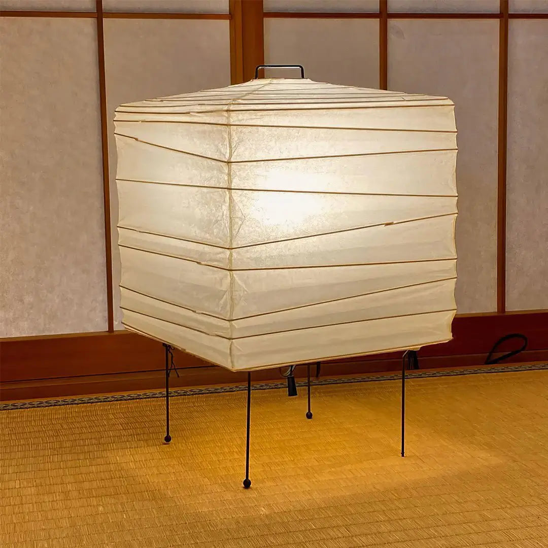 Ayla Cube Rice Paper Table Lamp Minimalist Japanese Style Desk Light for Bedroom