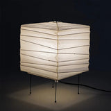 Ayla Cube Rice Paper Table Lamp Minimalist Japanese Style Desk Light for Bedroom