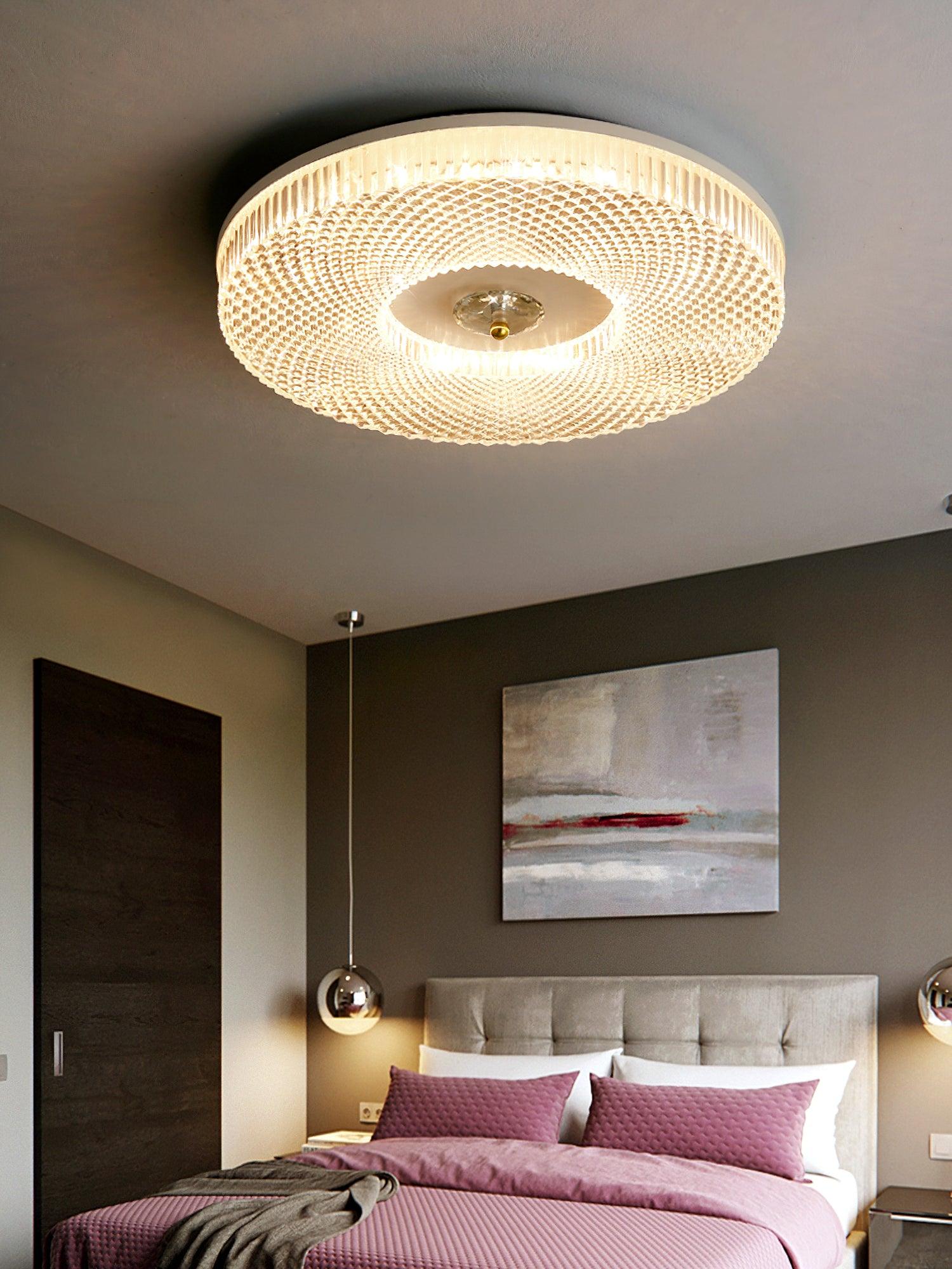 Ayla Round LED Flush Mount Ceiling Light Modern Low Profile Metal and Acrylic Fixture for Bedroom Hallway