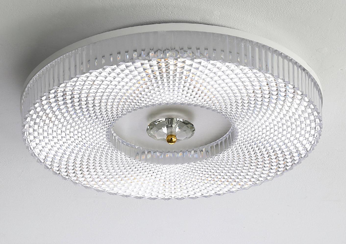 Ayla Round LED Flush Mount Ceiling Light Modern Low Profile Metal and Acrylic Fixture for Bedroom Hallway