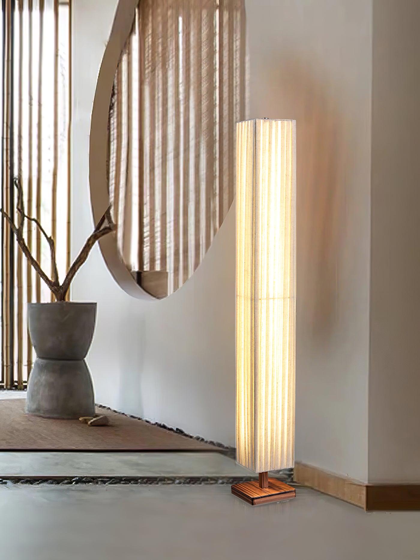 elegant-minimalist-fabric-cylinder-standing-lamp-with-natural-wood-base