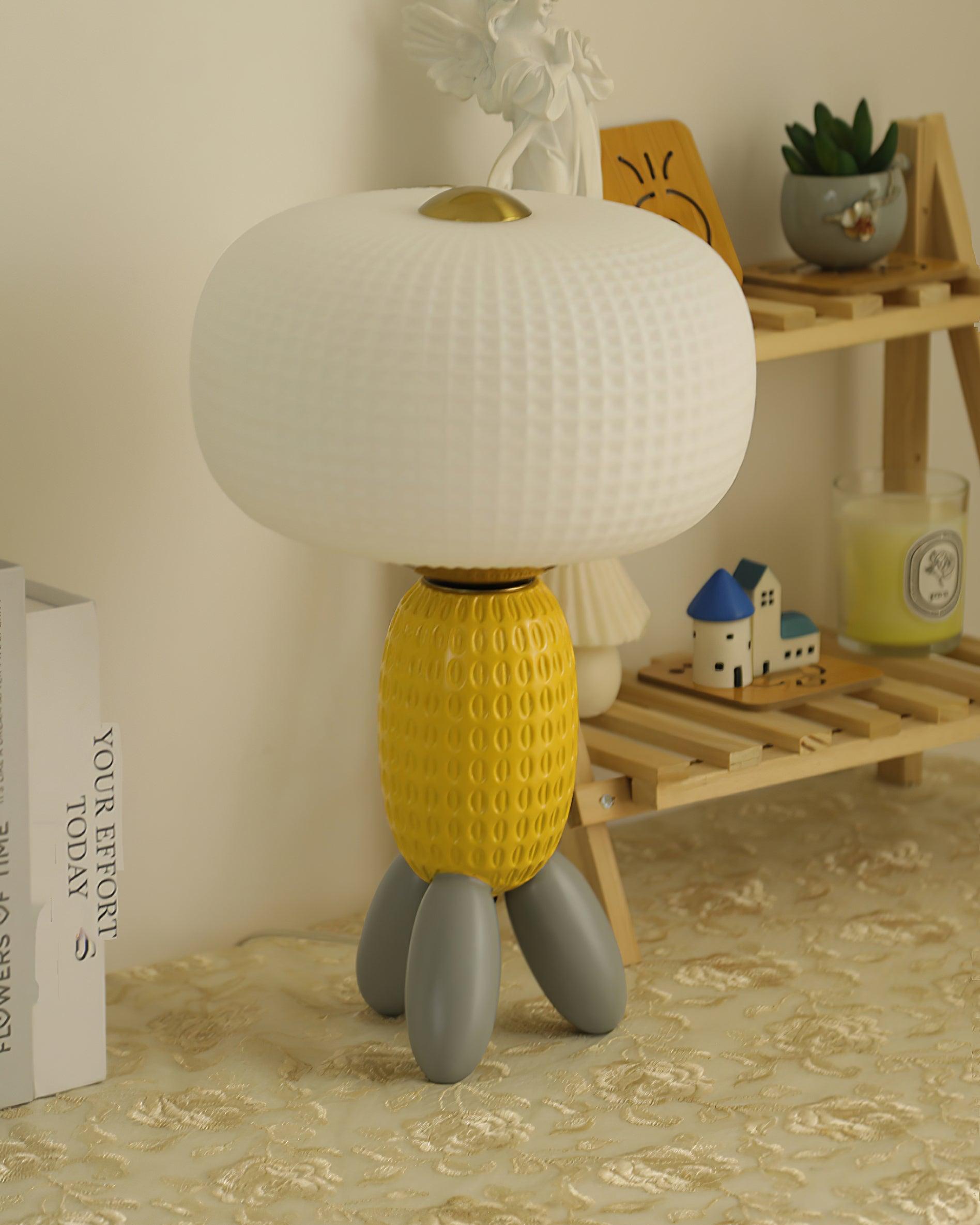 Modern Glass Balloon Table Lamp Sculptural Integrated LED Bedside Lighting for Contemporary Home Decor