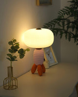 Modern Glass Balloon Table Lamp Sculptural Integrated LED Bedside Lighting for Contemporary Home Decor