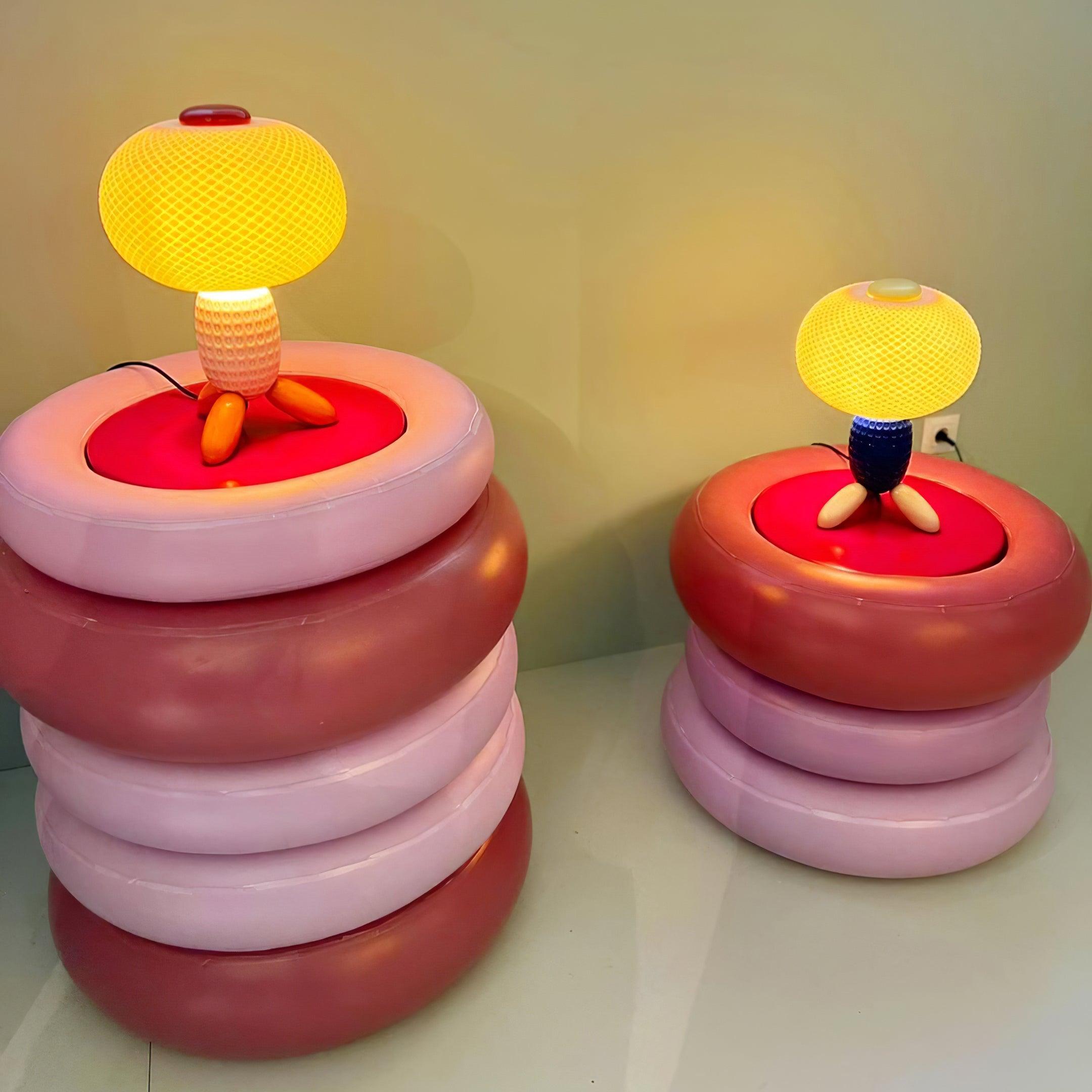 Modern Glass Balloon Table Lamp Sculptural Integrated LED Bedside Lighting for Contemporary Home Decor