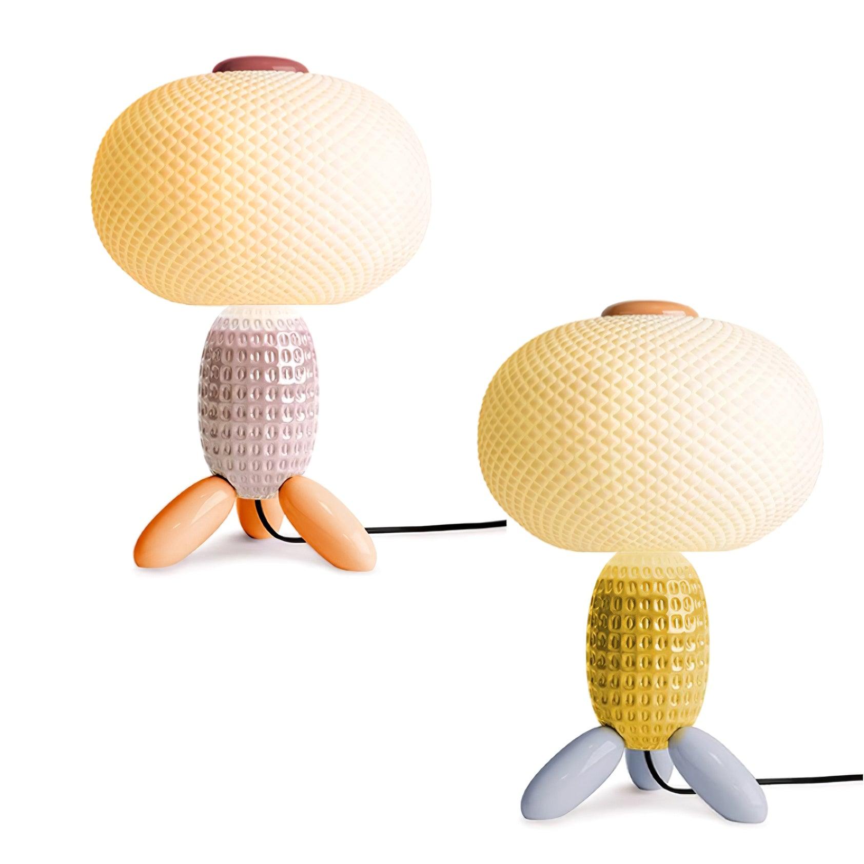 Modern Glass Balloon Table Lamp Sculptural Integrated LED Bedside Lighting for Contemporary Home Decor