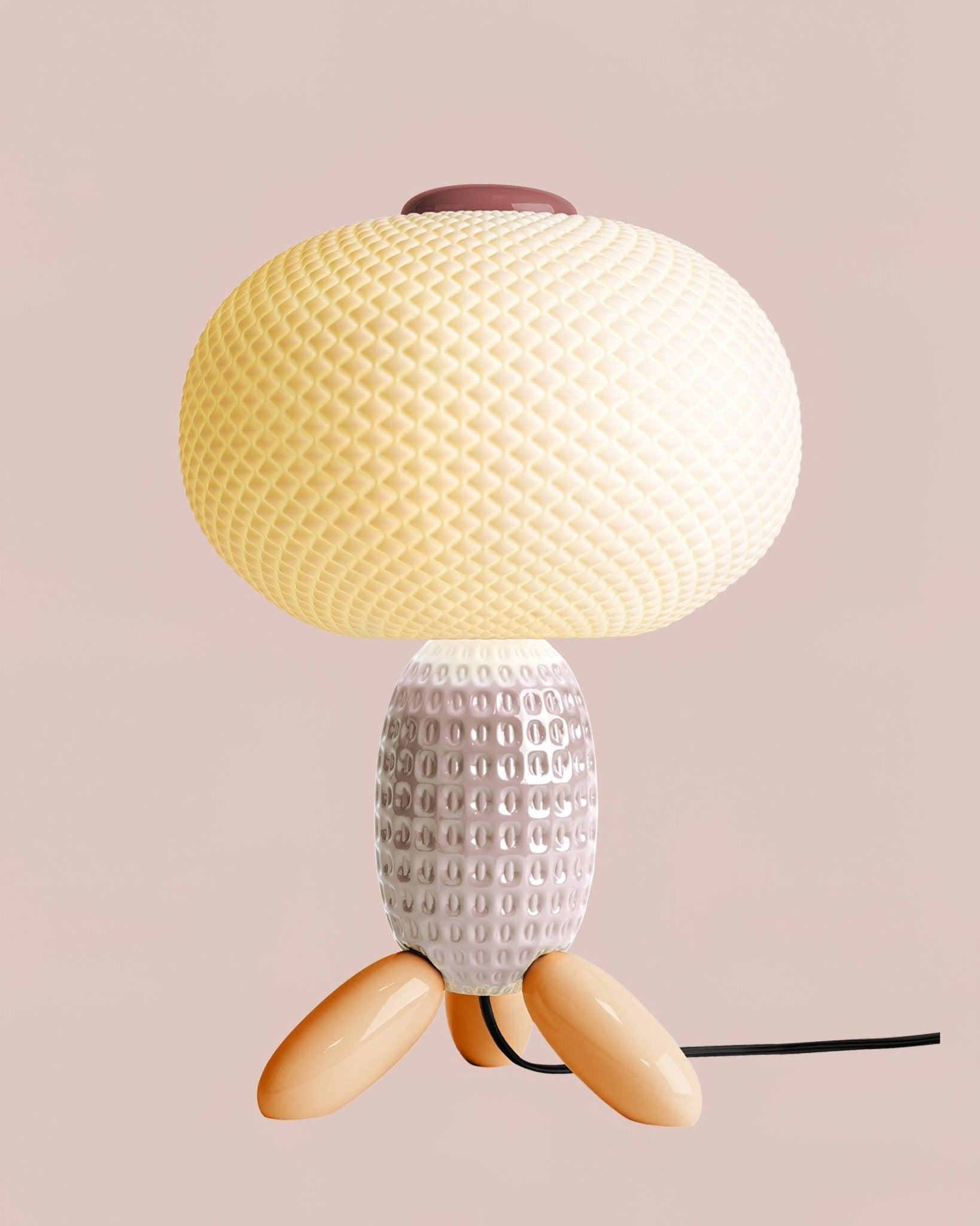 Modern Glass Balloon Table Lamp Sculptural Integrated LED Bedside Lighting for Contemporary Home Decor