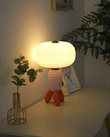 Modern Glass Balloon Table Lamp Sculptural Integrated LED Bedside Lighting for Contemporary Home Decor