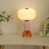 Modern Glass Balloon Table Lamp Sculptural Integrated LED Bedside Lighting for Contemporary Home Decor