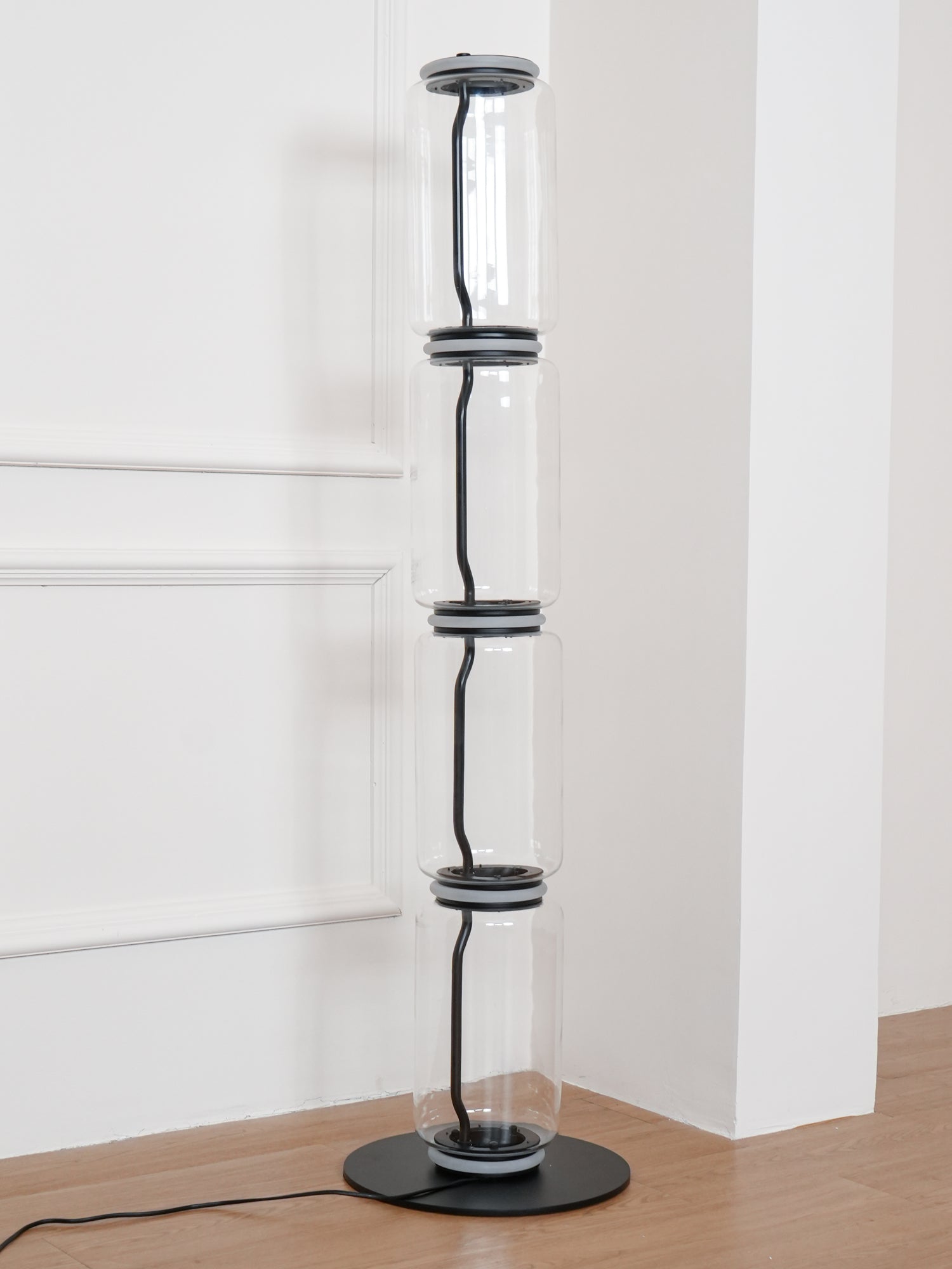 Modern Hand Blown Glass Modular Floor Lamp for Living Room with Integrated LED Lighting
