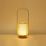 Portable Bamboo Lantern LED Table Lamp for Desk and Bedside USB Charging