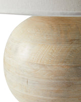 Beachside Whitewashed Wood Table Lamp with White Fabric Shade for Modern Bedside Lighting