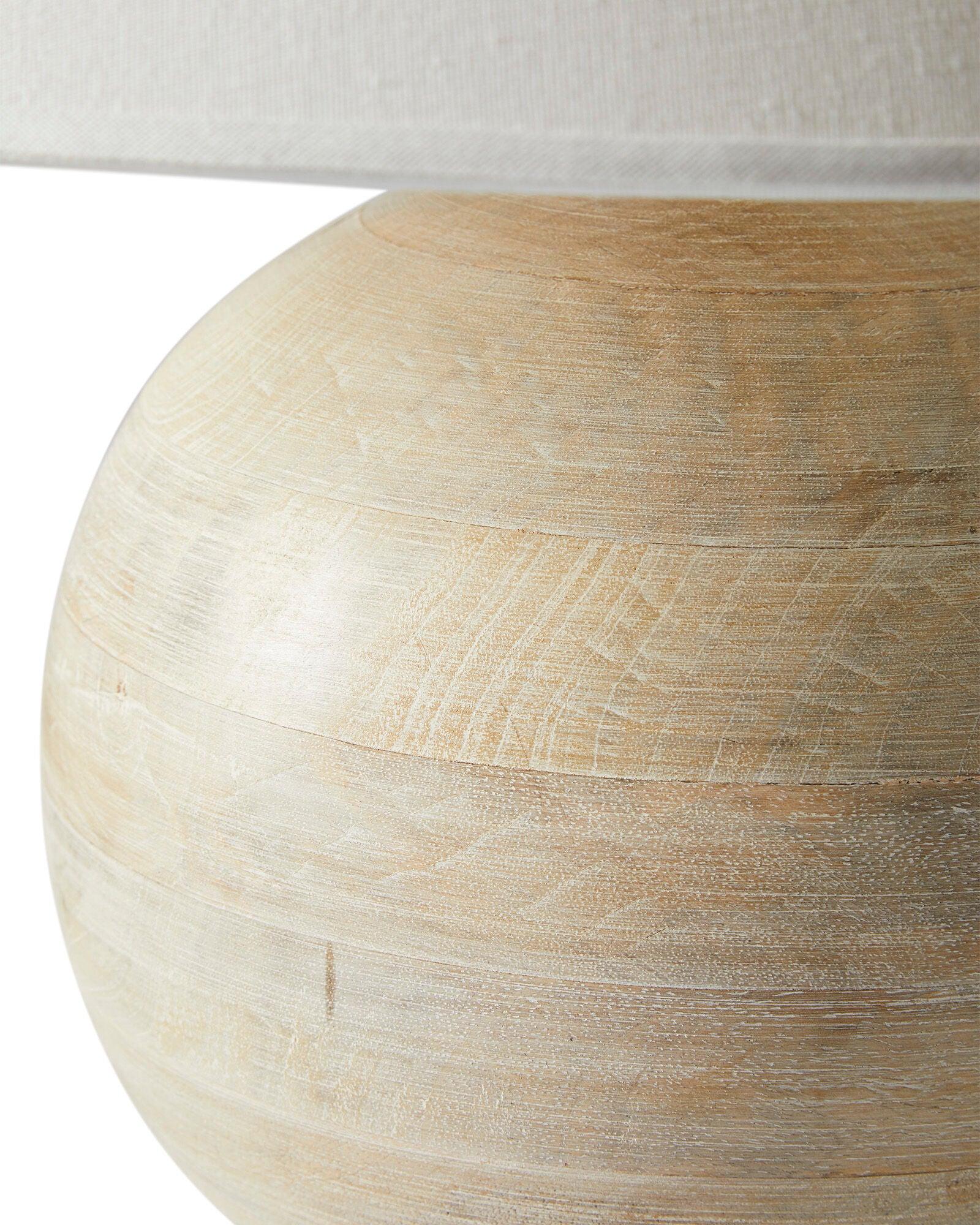 Beachside Whitewashed Wood Table Lamp with White Fabric Shade for Modern Bedside Lighting