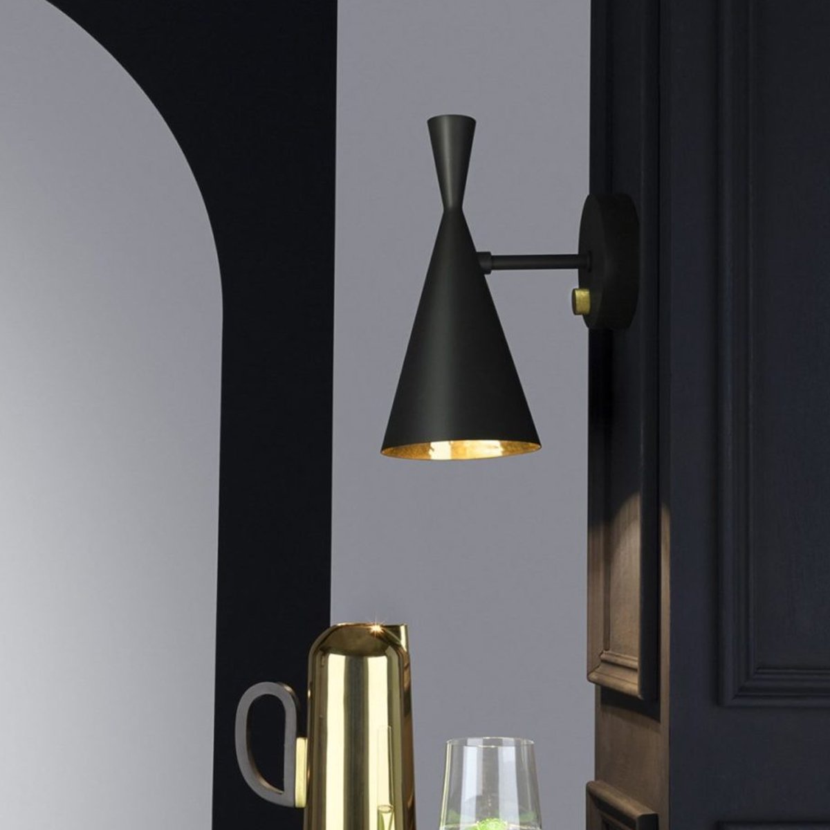 modern-beat-metal-wall-sconce-with-gold-interior-for-bedroom-and-living-room