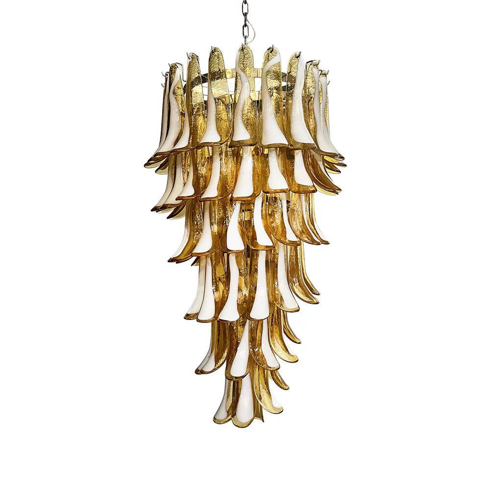 murano-style-amber-glass-petal-spiral-chandelier-handcrafted-elegant-pendant-light