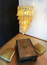 murano-style-amber-glass-petal-spiral-chandelier-handcrafted-elegant-pendant-light