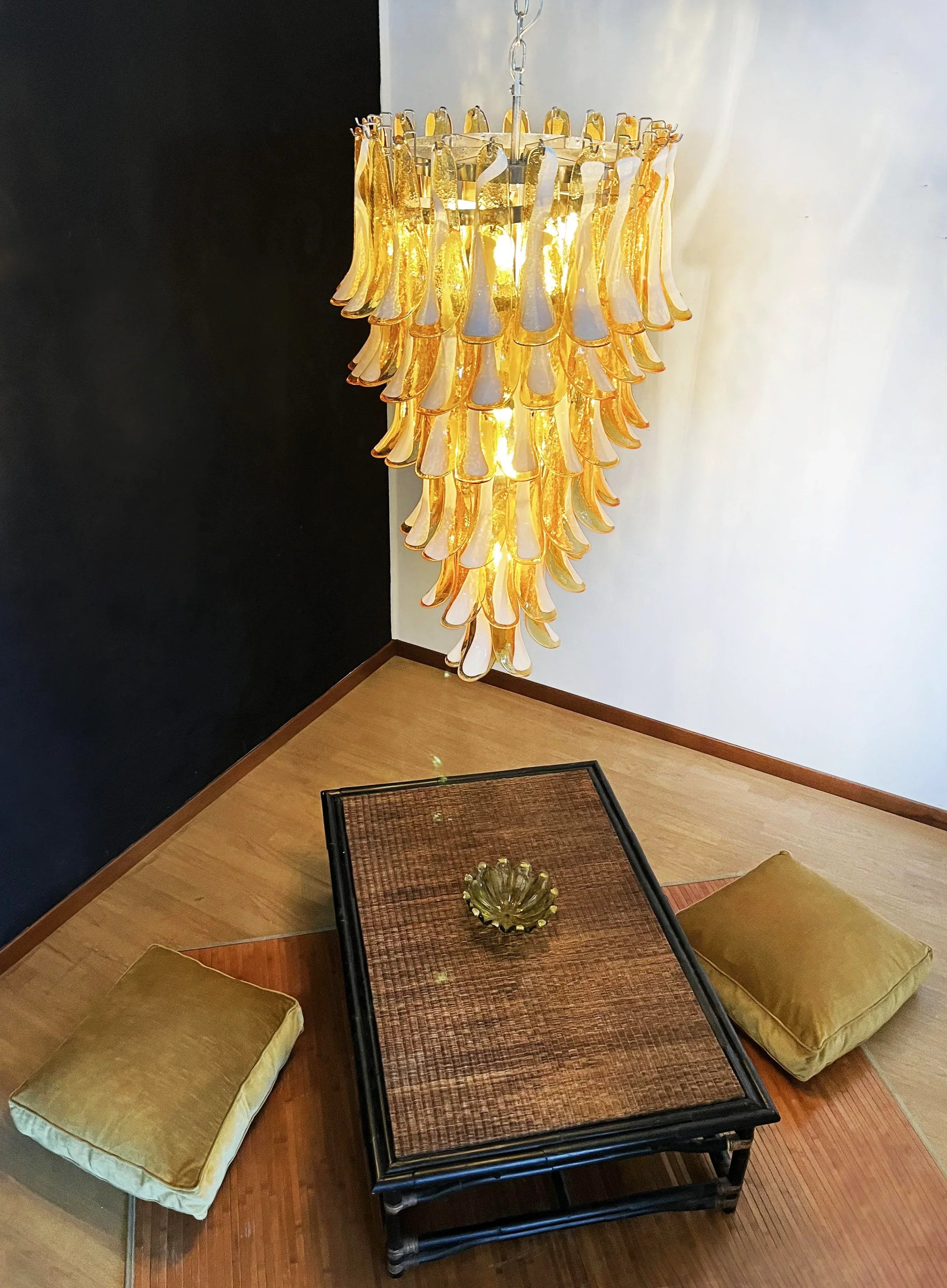 murano-style-amber-glass-petal-spiral-chandelier-handcrafted-elegant-pendant-light