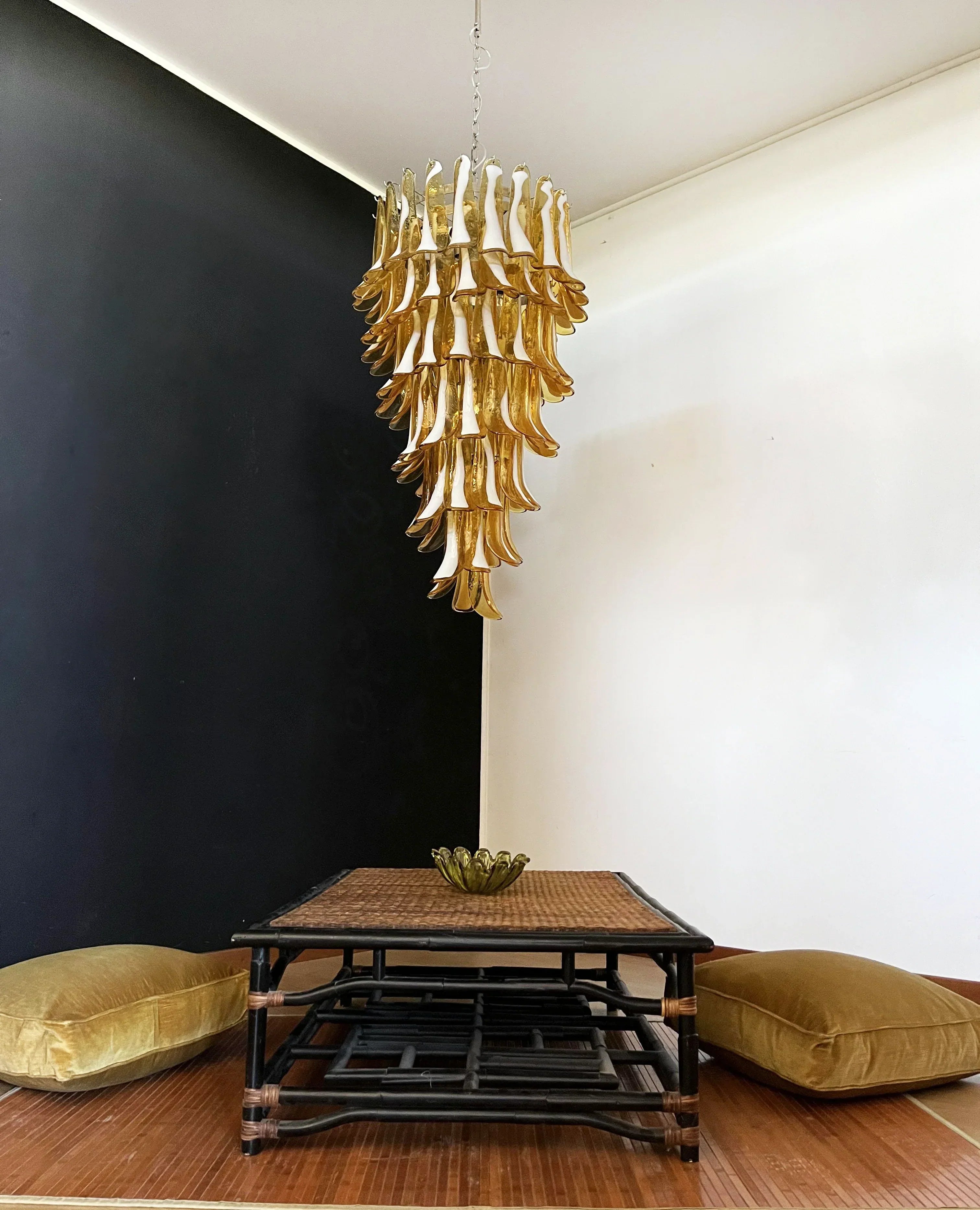 murano-style-amber-glass-petal-spiral-chandelier-handcrafted-elegant-pendant-light