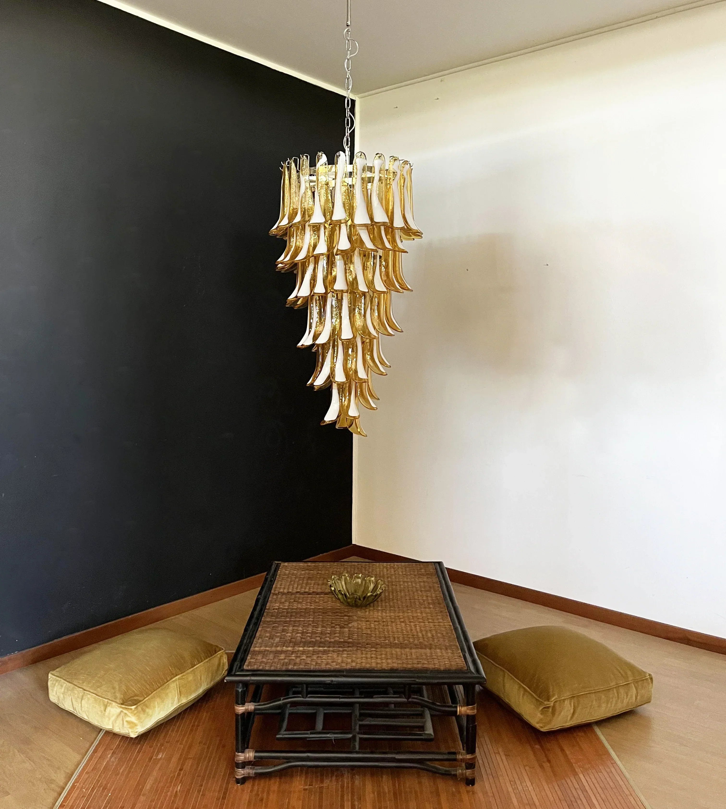 murano-style-amber-glass-petal-spiral-chandelier-handcrafted-elegant-pendant-light