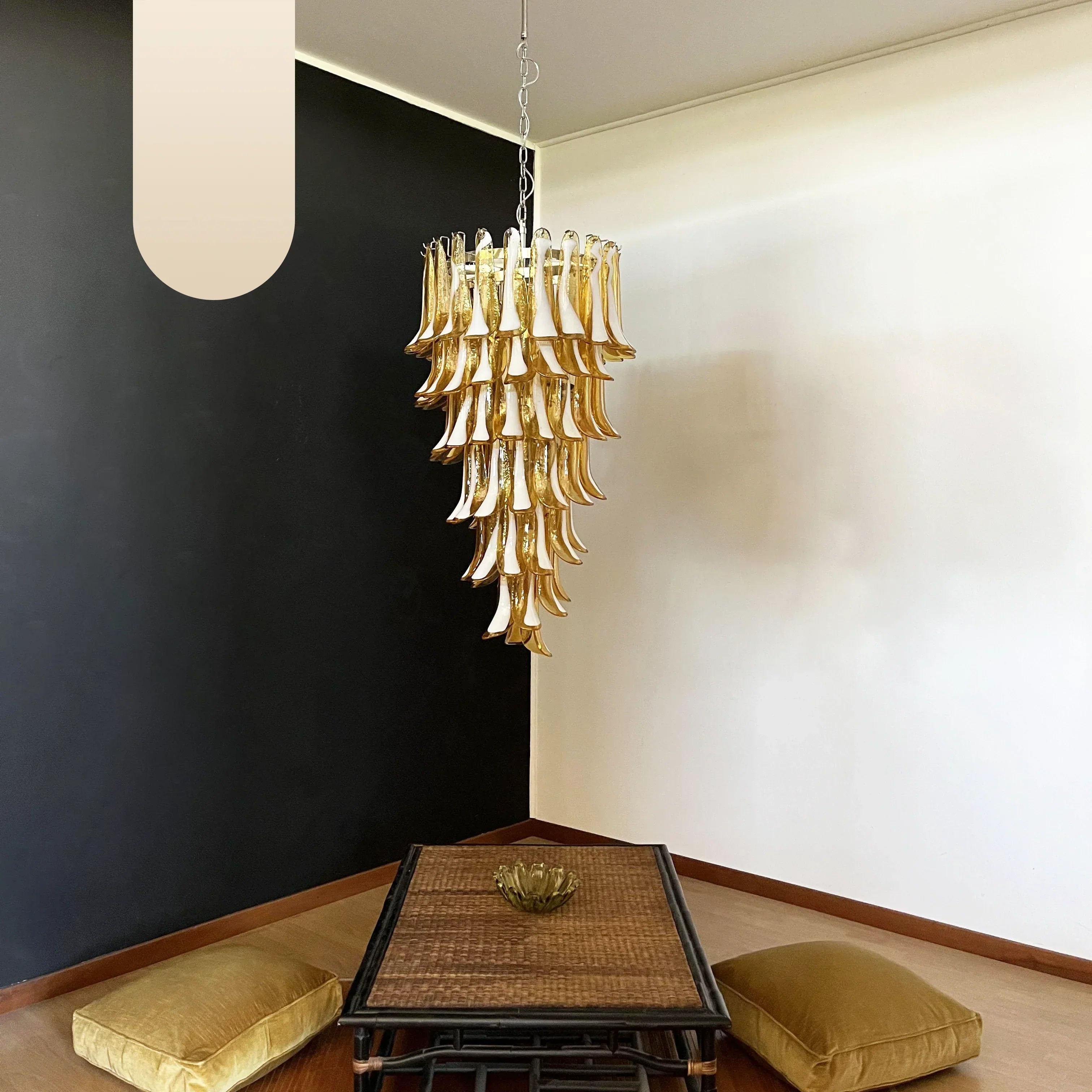 murano-style-amber-glass-petal-spiral-chandelier-handcrafted-elegant-pendant-light