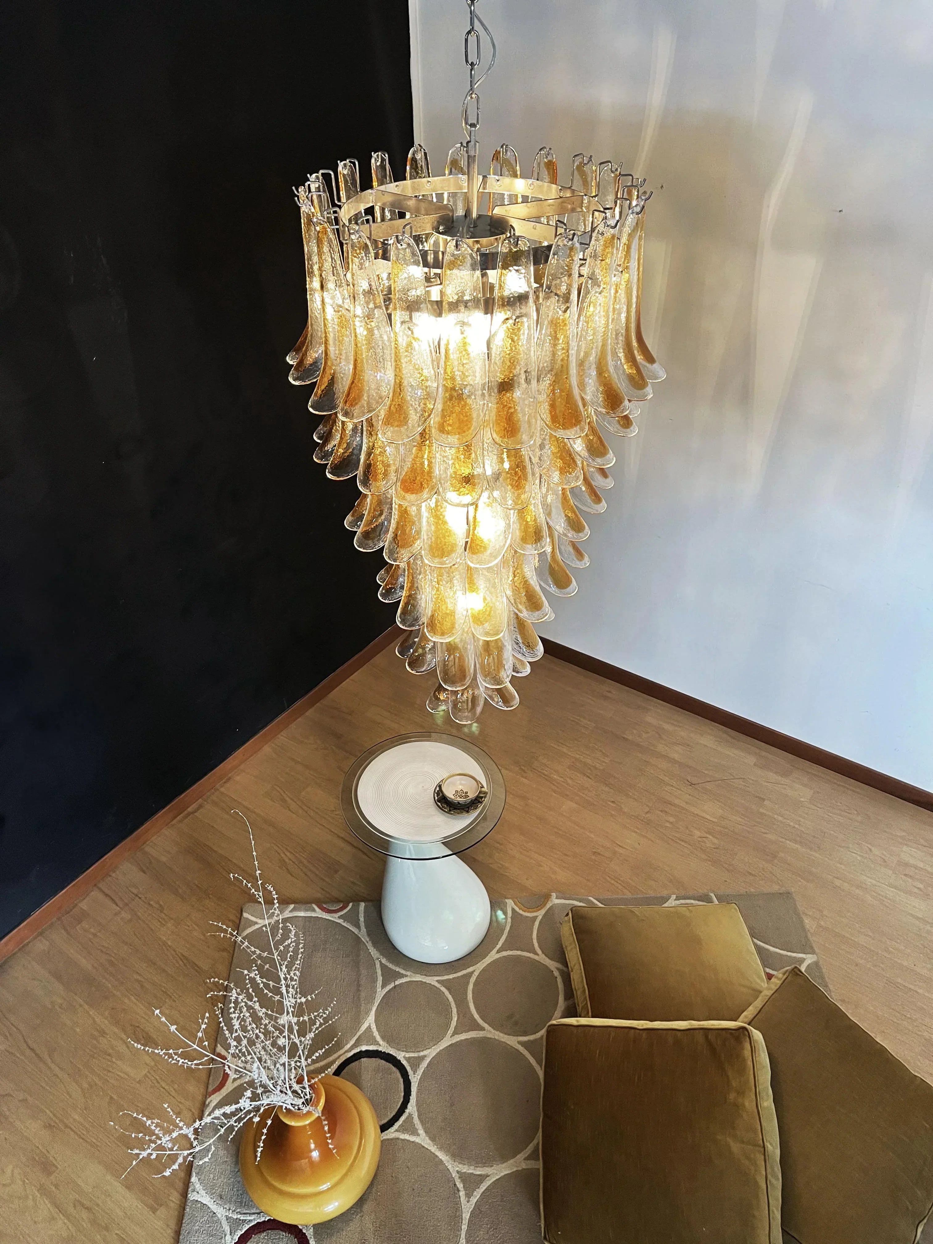 murano-glass-petal-spiral-chandelier-luxury-transparent-glass-pendant-light