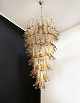 murano-glass-petal-spiral-chandelier-luxury-transparent-glass-pendant-light