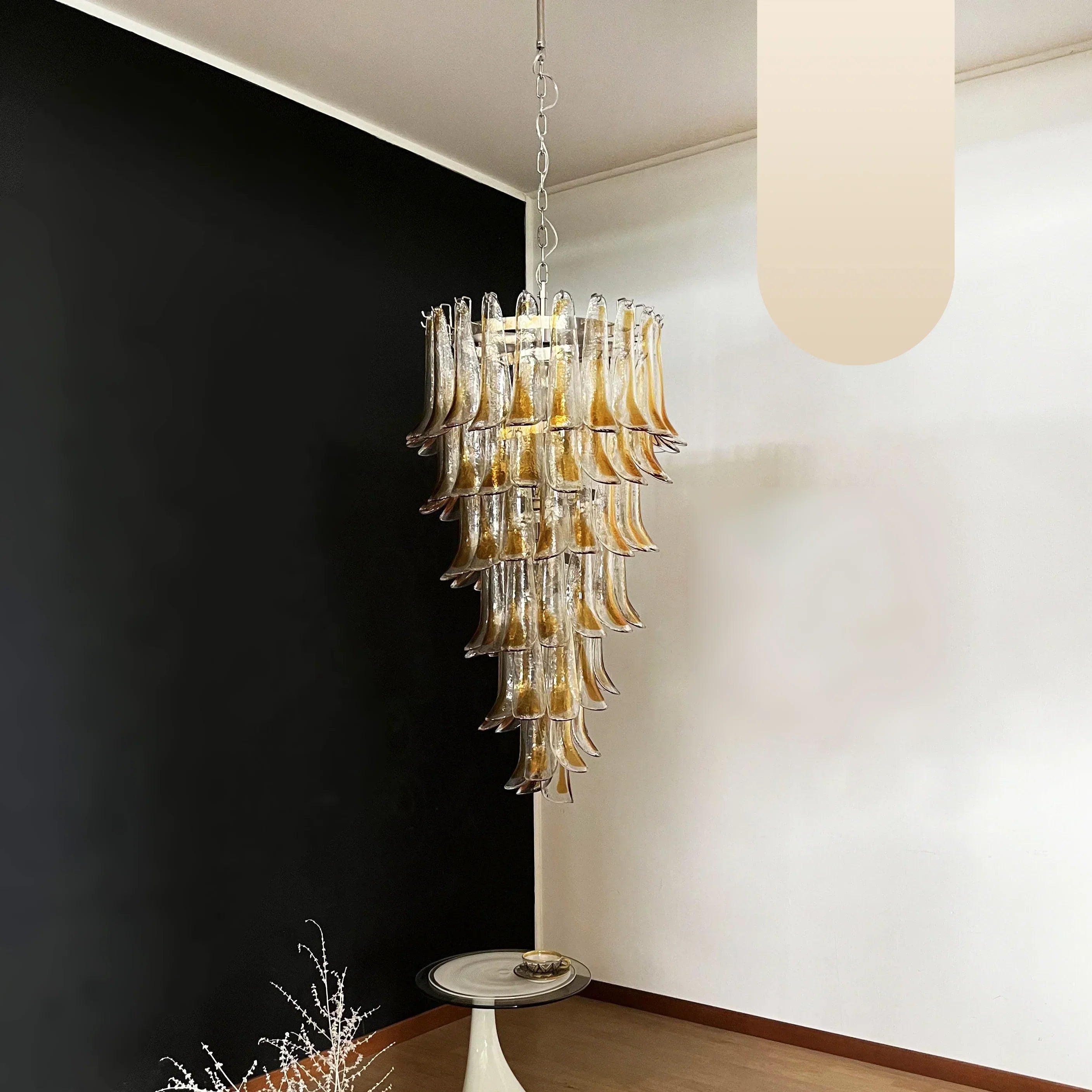 murano-glass-petal-spiral-chandelier-luxury-transparent-glass-pendant-light