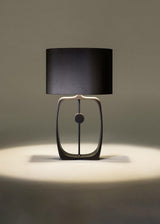 Modern Bell Pepper Sculptural Metal Table Lamp with Fabric Shade for Contemporary Bedside Lighting