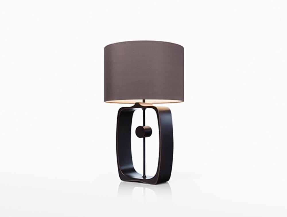 Modern Bell Pepper Sculptural Metal Table Lamp with Fabric Shade for Contemporary Bedside Lighting