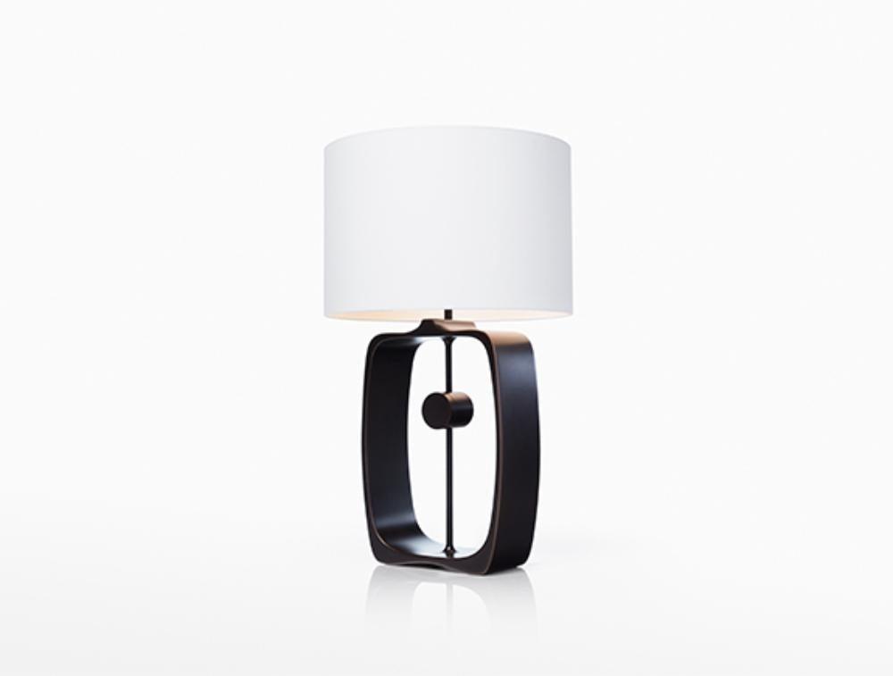 Modern Bell Pepper Sculptural Metal Table Lamp with Fabric Shade for Contemporary Bedside Lighting