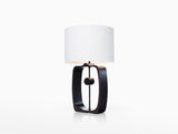 Modern Bell Pepper Sculptural Metal Table Lamp with Fabric Shade for Contemporary Bedside Lighting