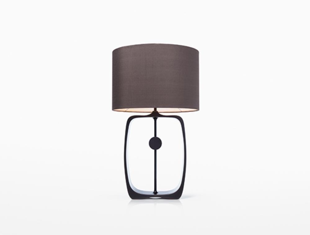 Modern Bell Pepper Sculptural Metal Table Lamp with Fabric Shade for Contemporary Bedside Lighting