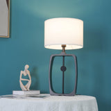 Modern Bell Pepper Sculptural Metal Table Lamp with Fabric Shade for Contemporary Bedside Lighting