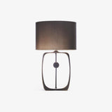 Modern Bell Pepper Sculptural Metal Table Lamp with Fabric Shade for Contemporary Bedside Lighting
