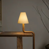 Modern Organic Bend Wood Table Lamp Minimalist Mid Century Bedside Desk Light