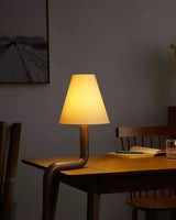 Modern Organic Bend Wood Table Lamp Minimalist Mid Century Bedside Desk Light