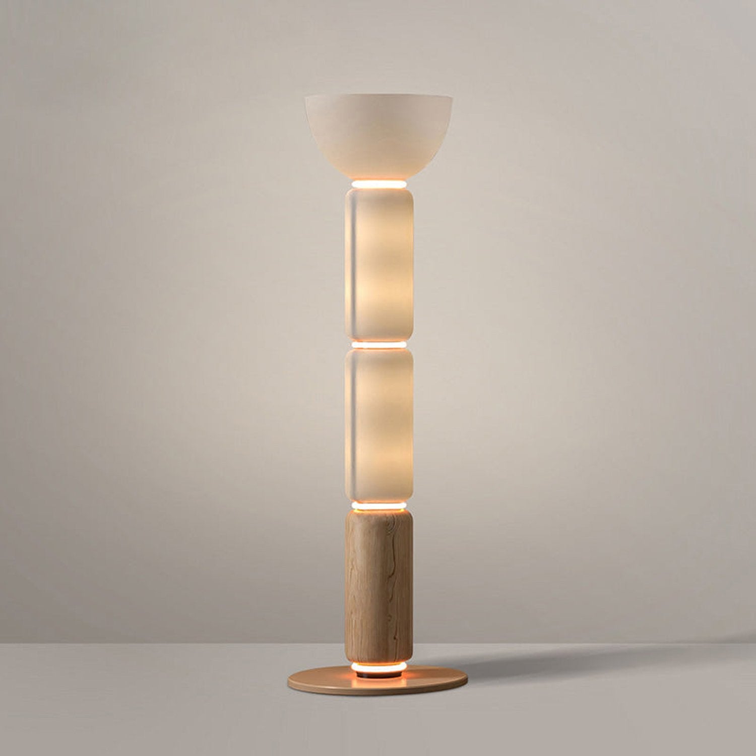 postmodern-art-deco-sculptural-glass-floor-lamp-with-wood-finish-and-integrated-led-lighting