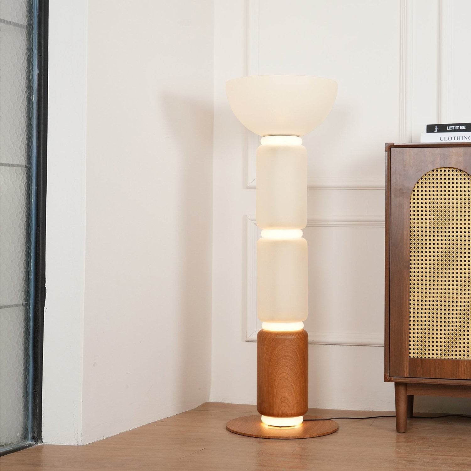 postmodern-art-deco-sculptural-glass-floor-lamp-with-wood-finish-and-integrated-led-lighting